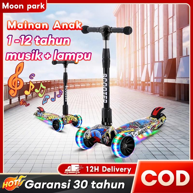 Sepeda Balance Skuter Anak Versi Deluxe Scooter perempuan skuter lipat Scooter Anak
