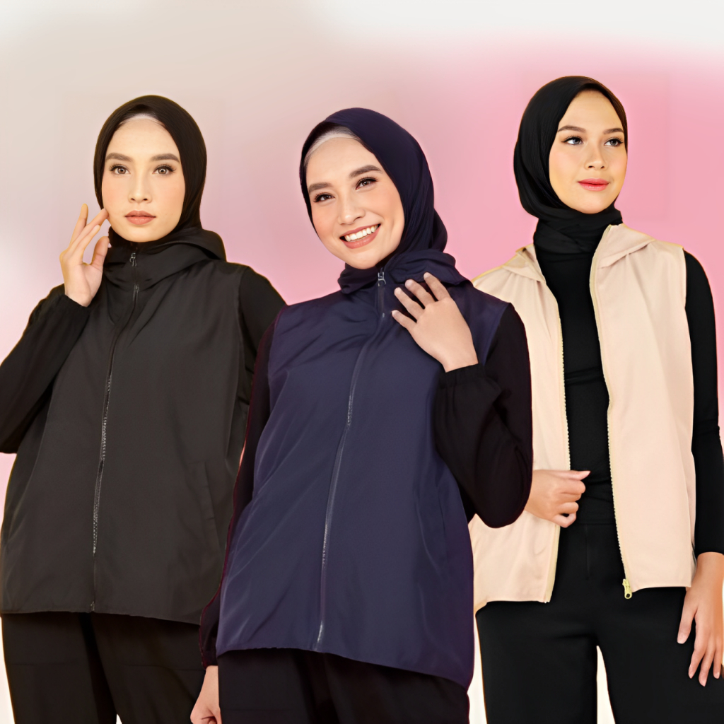 Vest Rompi Wanita kekinian Hoodie Polos Rompi Hoodie Wanita Tanpa Lengan