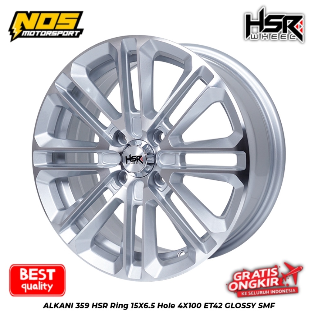PELEK MOBIL BRIO JAZZ AGYA SIGRA R15 PCD 4X100 HSR ALKANI | PELEK MOBIL RACING RING 15