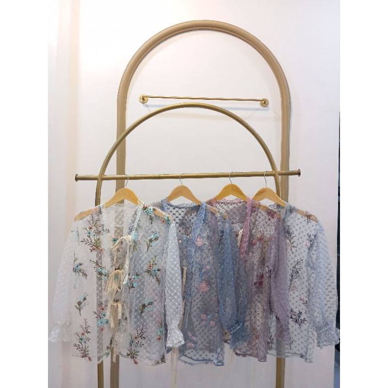 Outer brukat lengan panjang| atasan outer brukat panjang