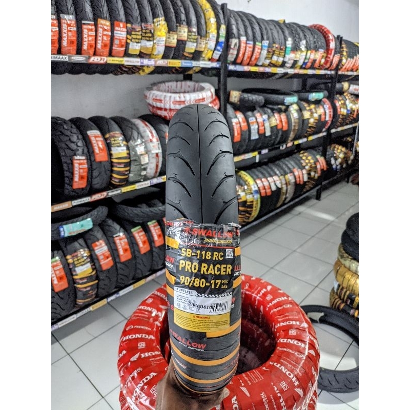 BAN MOTOR TUBLESS SWALLOW PRO RACER 90/80-17 SOFTCOMPOUND
