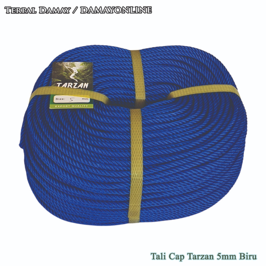 

Tali Tambang PE Cap Tarzan 5mm Biru / Rol ( Harga Per Rol )