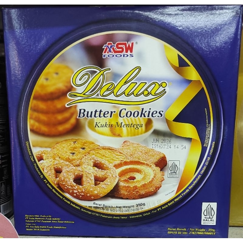 

ASW Delux butter cookies biskuit kaleng kukis mentega 350 gram