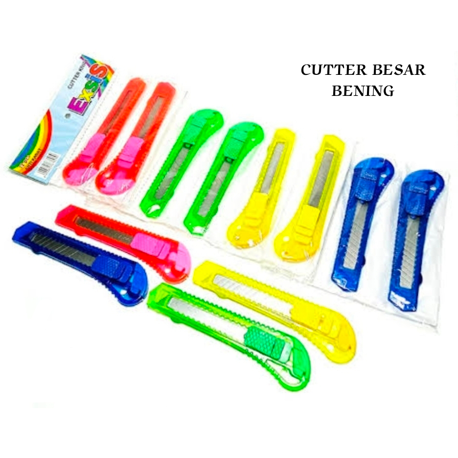 

(1 Pcs) Pisau Cutter Bening Kecil Besar / Alat Potong Pemotong / Handy Cutter Bening