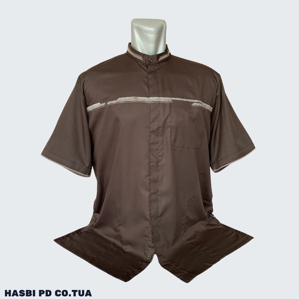 Baju Koko Dewasa JUMBO 2XL 3XL 4XL 5XL 6XL 7XL Terbaru Hasbi Pendek - Baju Muslim Lengan Pendek Big 