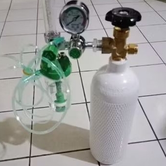 Paket Tabung Oksigen Medis 0,25m3 - Tabung Oksigen Mini + Regulator Medis