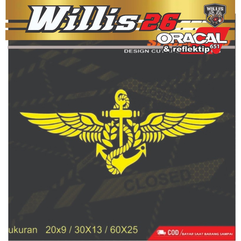 STICKER CUTTING PUSPENERBAL BREVET PENERBANG TNI AL