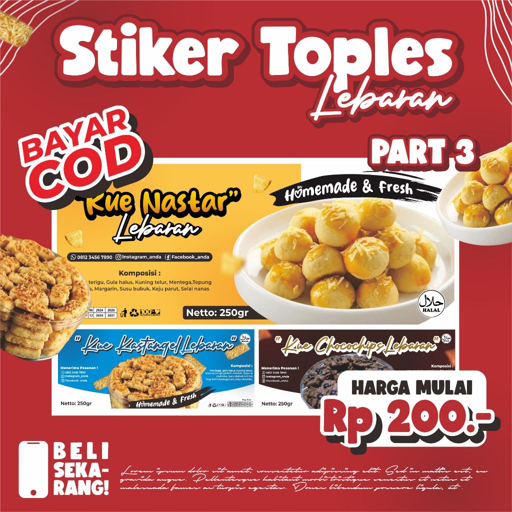 

Stiker Label Kue Lebaran Tinggal Tempel mika part 3