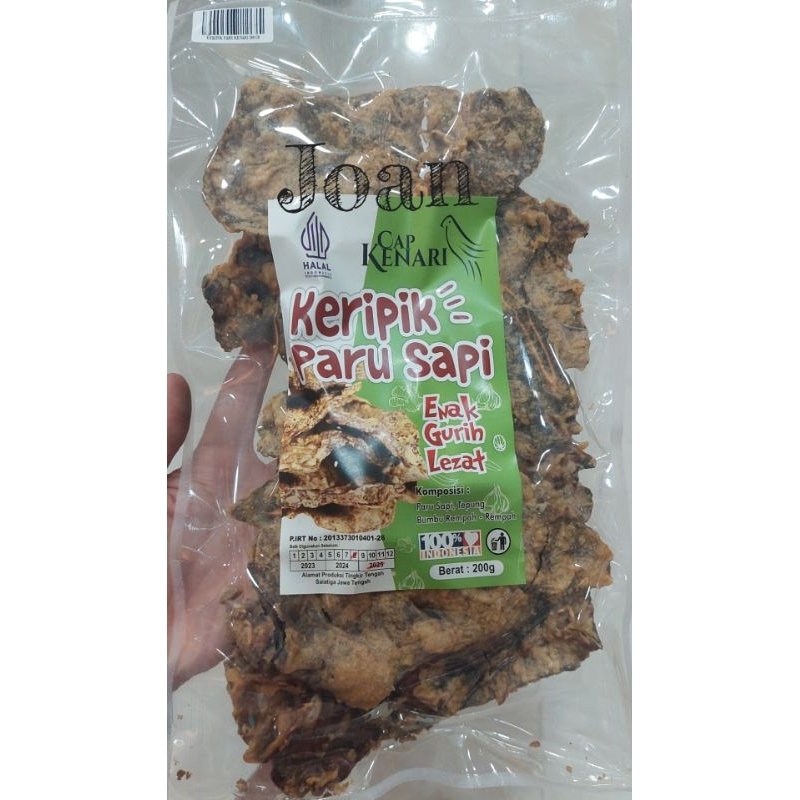 

KERIPIK PARU SAPI 200gr KENARI / Camilan & Oleh Oleh Khas Magelang Jogja Solo