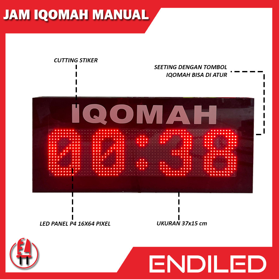 Jam Digital masjid Iqomah manual tombol