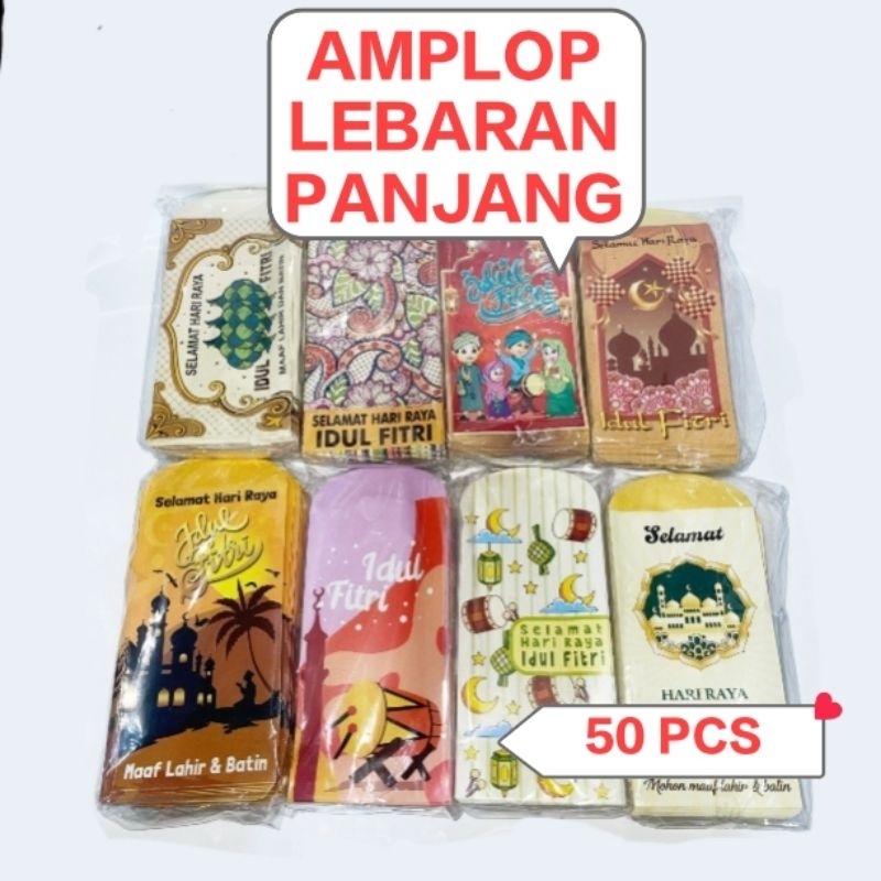 

[ISI 50 PCS] AMPLOP LEBARAN PANJANG THR IDUL FITRI AMPLOP RAMADHAN KARTUN UNIK