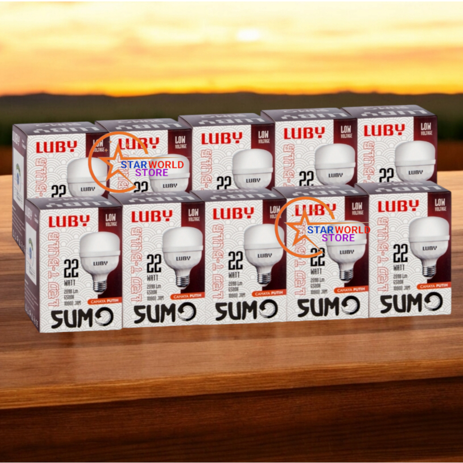 Paket 10 Pcs LUBY SUMO Lampu Bohlam LED 22 Watt / Paket Hemat 10 Pcs Lampu LED T-Bulb Luby Sumo 22W