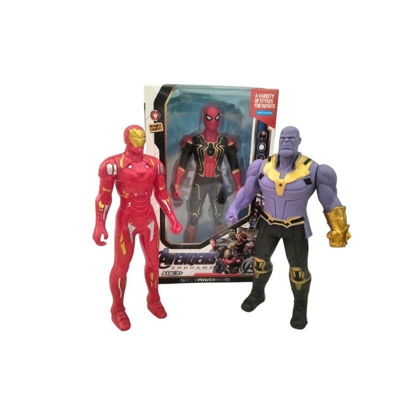 mainan anak miniatur Avengers tanos Ironman dan Spiderman
