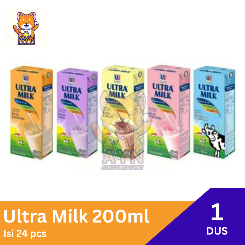 

Susu Ultra Milk UHT 200 ml [ 1 dus isi 24 pcs ]