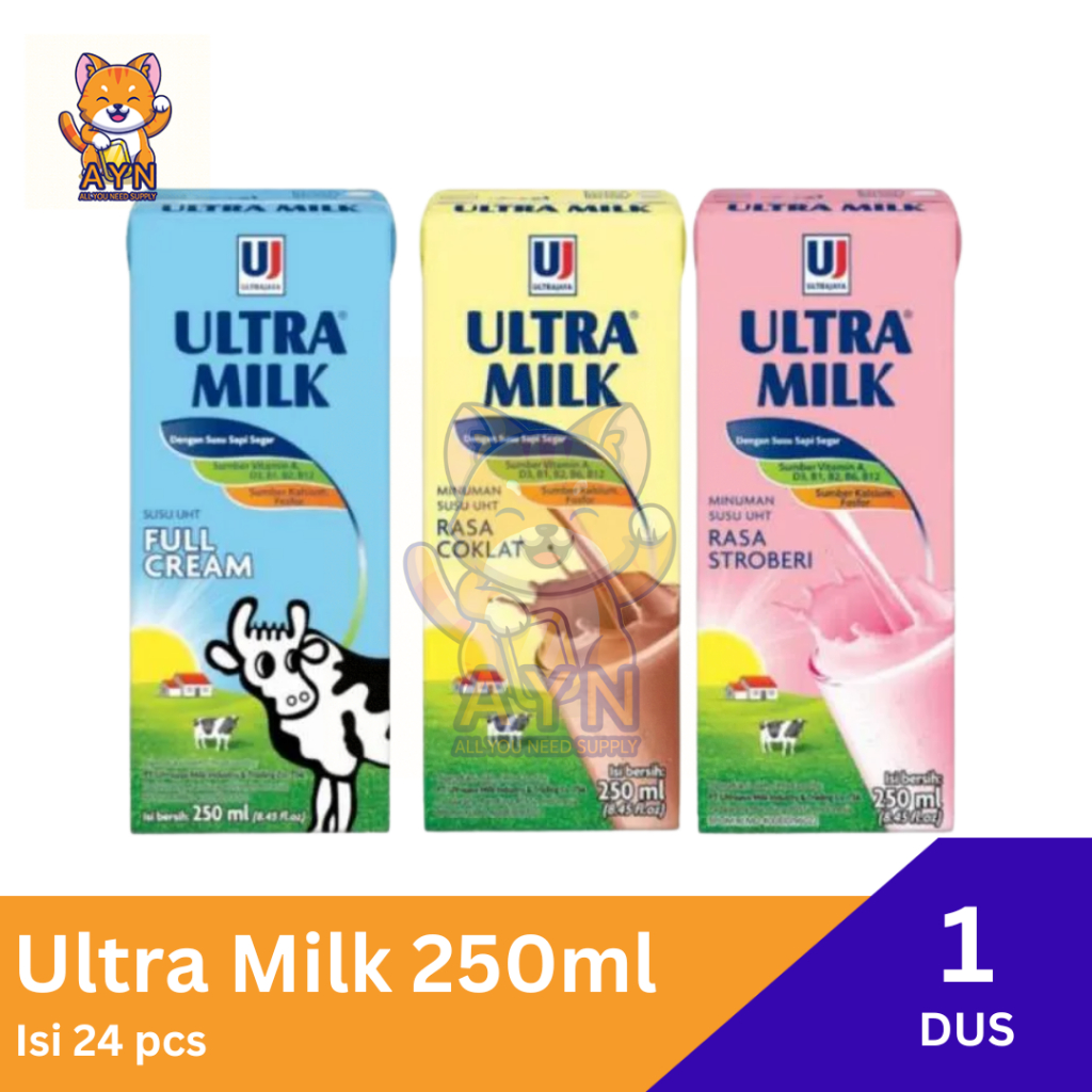 

Susu Ultra Milk UHT 250 ml [ 1 dus isi 24 pcs ]