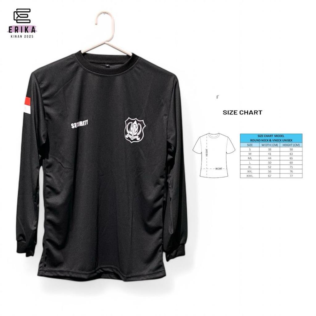 BAJU SECURITY LENGAN PANJANG WARNA HITAM | BAJU SATPAM LENGAN PANJANG MENYERAP KERINGAT | KAOS SECUR