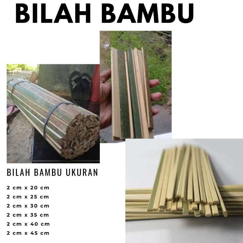 

Bilah bambu rautan bahan kerajinan lebar 20 cm×2 cm /Rp.2.500.bahan krajinan
