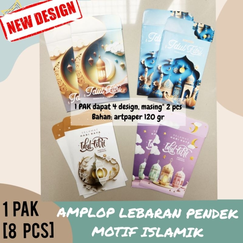 

[8 PCS] AMPLOP PENDEK LEBARAN/ IDUL FITRI | Amplop Lebaran - Motif Islami