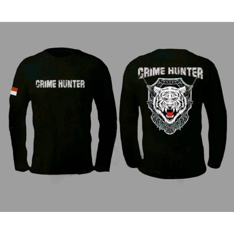 KAOS LENGAN PANJANG  POLISI CRIME HUNTER , HARIMAU PUTIH