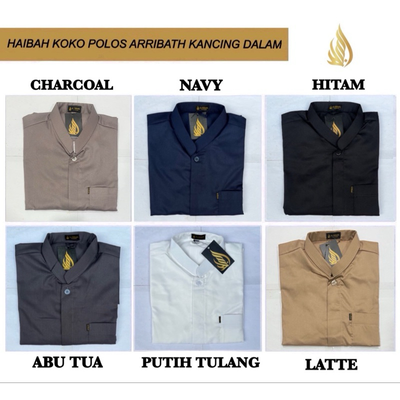 TERBARU BAJU KOKO ARRIBATH COLLECTION KERAH PENDEK SANGHAI KANCING DALAM KANTONG SAMPING BUSANA MUSL