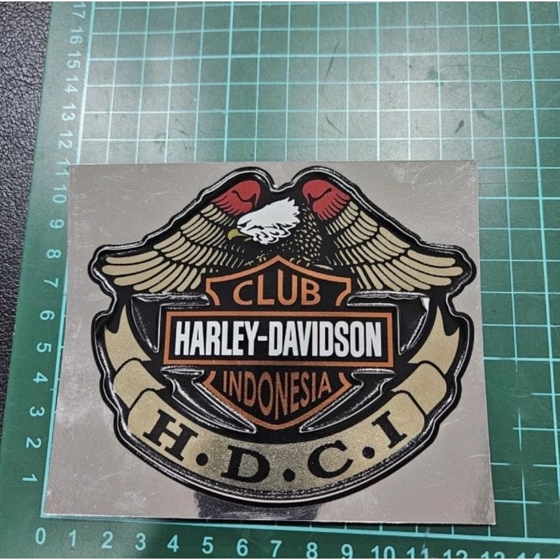 

stiker HDCI 6 warna crome tahan panas cocok di Motor HD depan tempel di fairing
