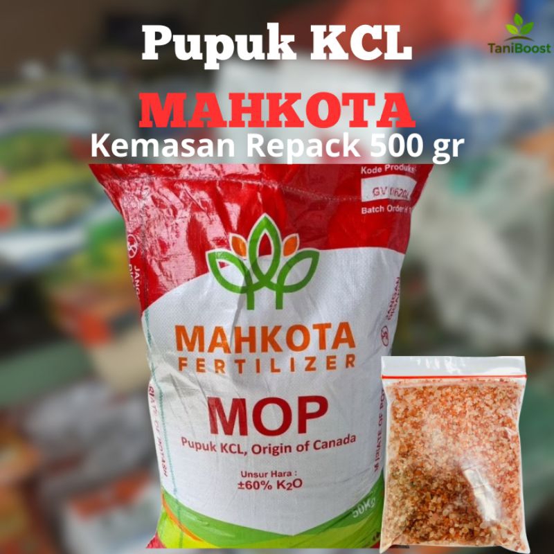 Pupuk KCL Mahkota Fertilizer repack 500 gr/ Pupuk MOP Origin of Canada