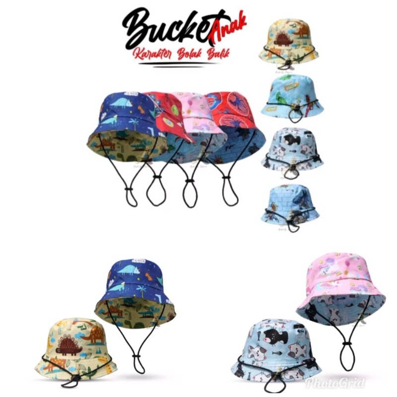 Topi bucket anak / topi anak cowok / topi anak cewek / topi bucket kids / topi anak / topi kids