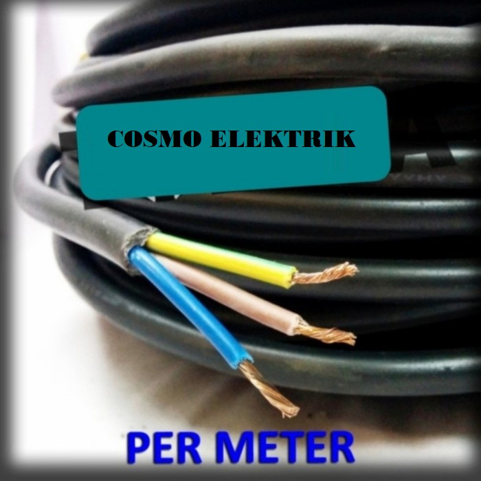 Kabel Serabut MIKA NYYHY 3x0,75 mm / NYYHY 3x0.75 mm HITAM LMK SNI Eceran Permeter