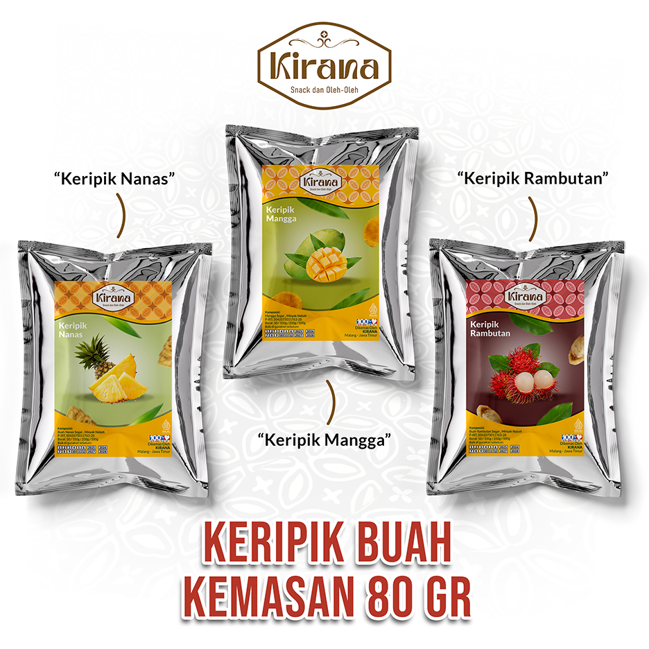 

Cemilan Keripik Buah/Keripik Sayur 100gr / 80gr Nangka Salak Kentang Slice - Kirana Snack Grosir