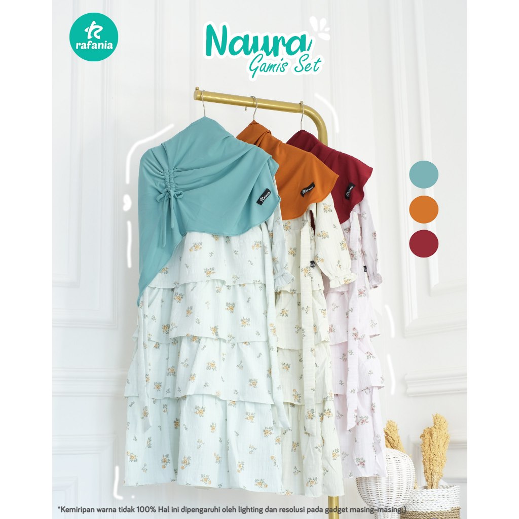 Gamis Anak set Naura- bahan crinkle premium model ruffle