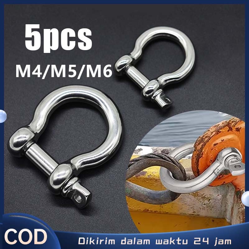 5pcs Shackle Shackle U Stainless 304 Shackle Omega Bow Shackle