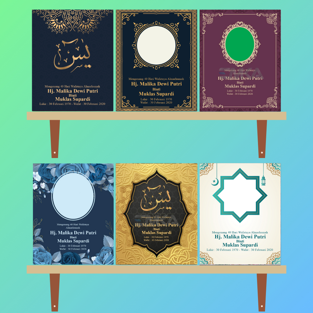 Buku Yasin dan Tahlil Custom Softcover Lengkap Foto Almarhum Souvenir 40 1000 Hari