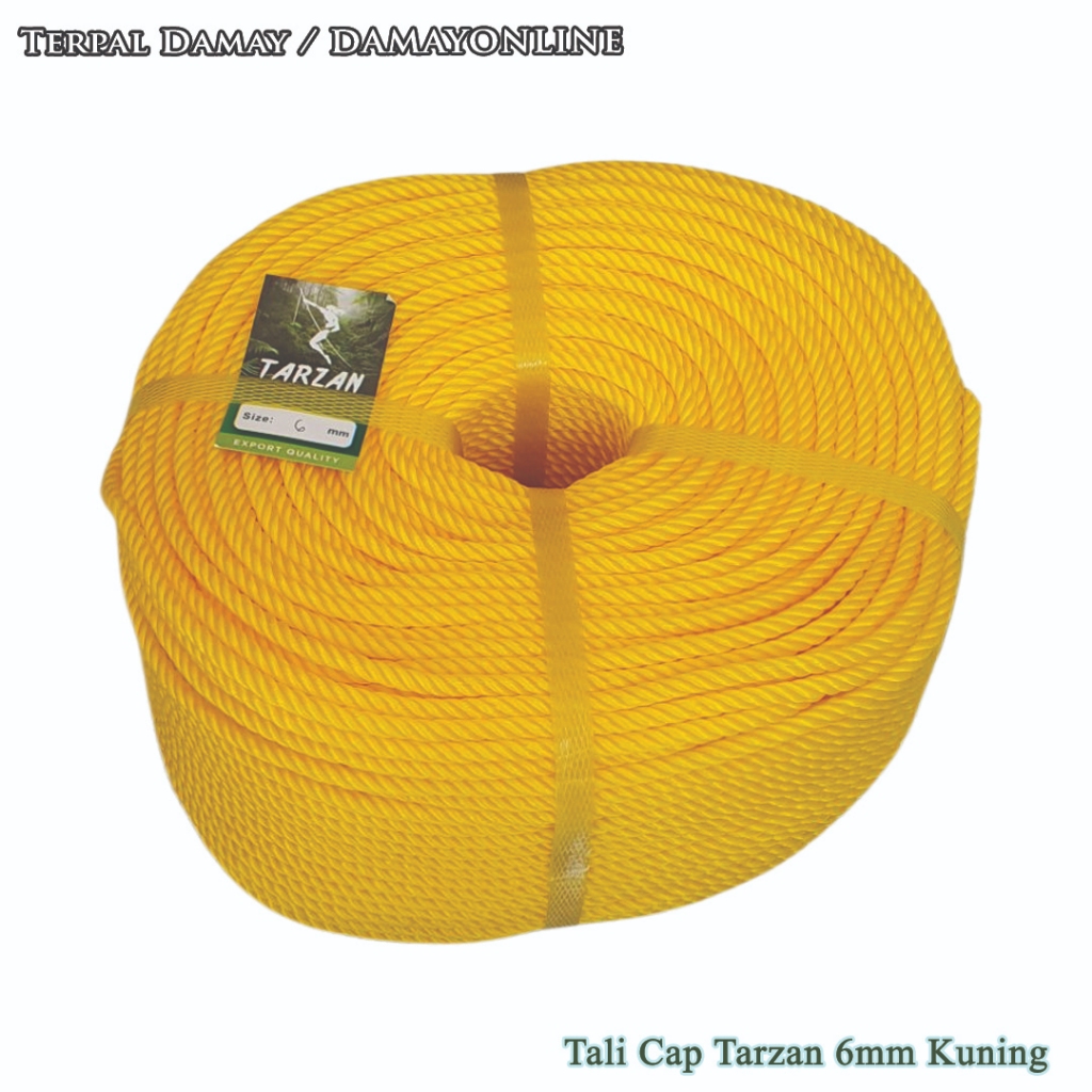 

Tali Tambang PE Cap Tarzan 6mm Kuning / Rol ( Harga Per Rol )