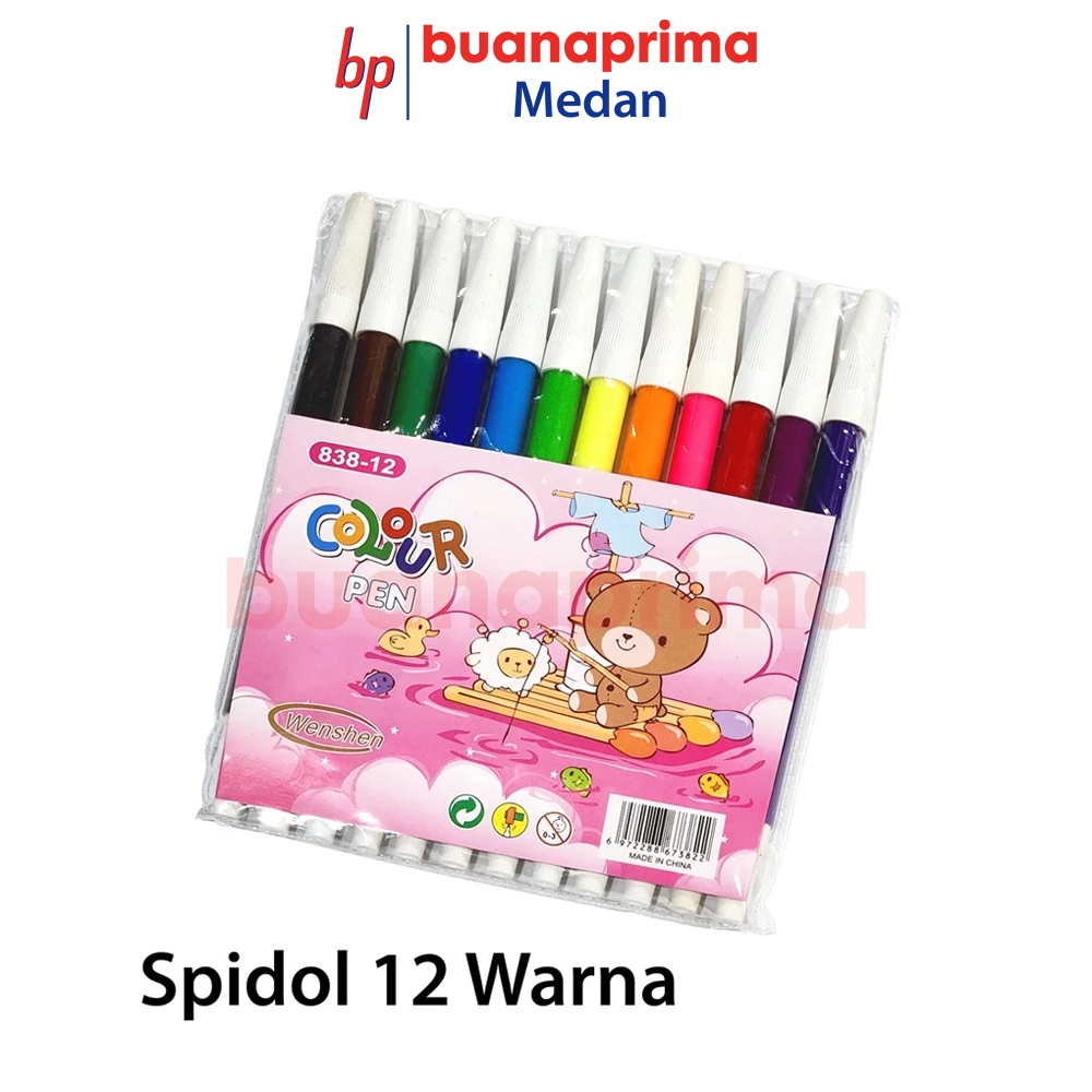 

Spidol 12 WARNA WEN SHEN 838 Kecil Kelir Cair Air Klir Anak Anak Mewarnai