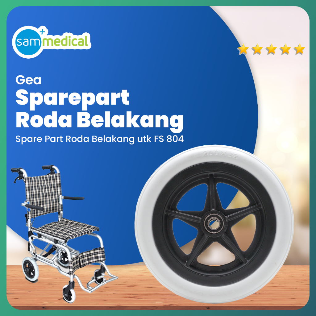 GEA Spare Part Roda Belakang Kursi Roda / Sparepart Kursi Roda Berkualitas / Suku Cadang Asli