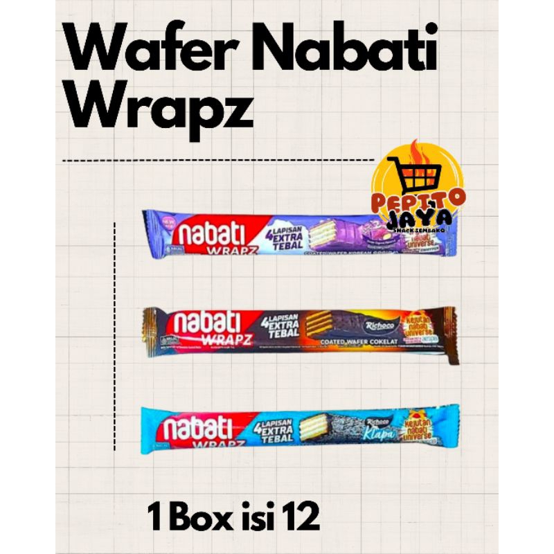 

Wafer Nabati Wrapz Kelapa / Coklat / Taro Goguma