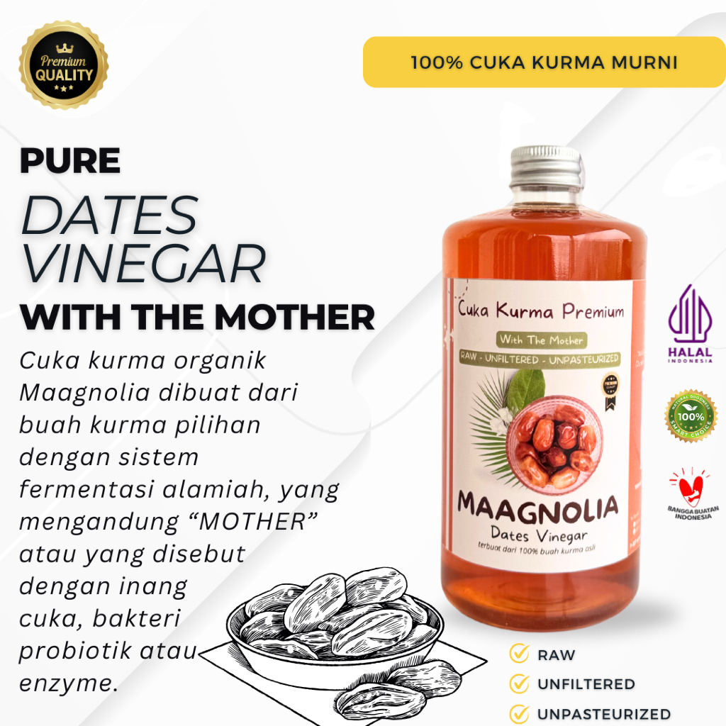 

CUKA KURMA DATES VINEGAR PREMIUM MAAGNOLIA 500 ml