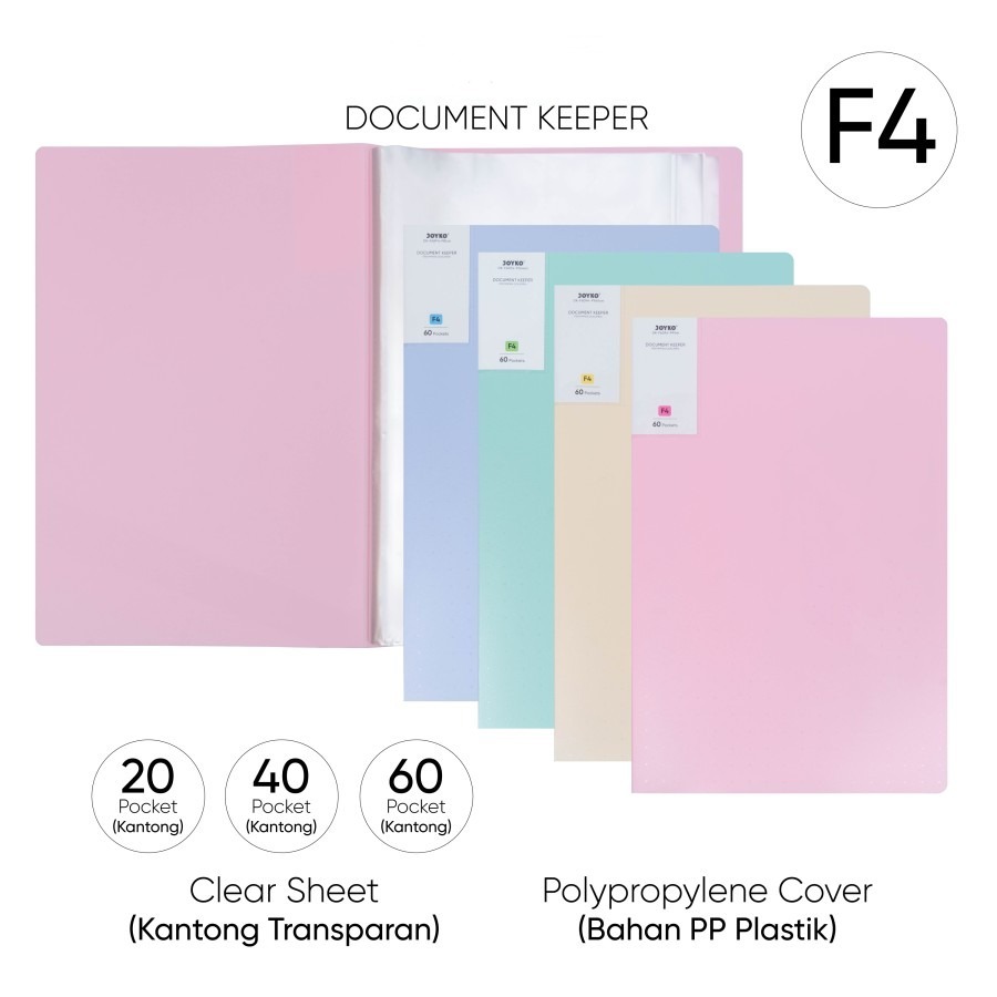 

VTEC DOCUMENT KEEPER PASTEL UKURAN FOLIO ISI 20 / 40 / 60