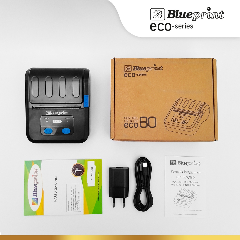 ECO 80 Portable Printer Thermal Label BLUEPRINT USB + Bluetooth ECO80