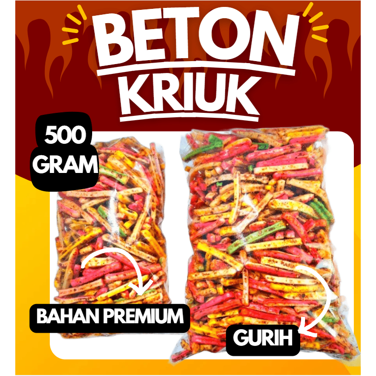 

KERUPUK BETON/SEBLAK BETON KEMASAN 500GR