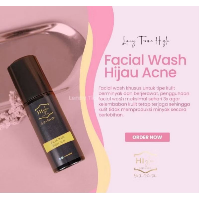 Hi glow skincare Facial Wash Hijau Acne