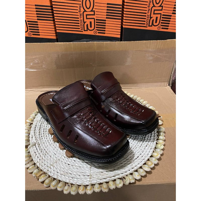 Sepatu sandal kulit - svk 54 by suntour warna merah