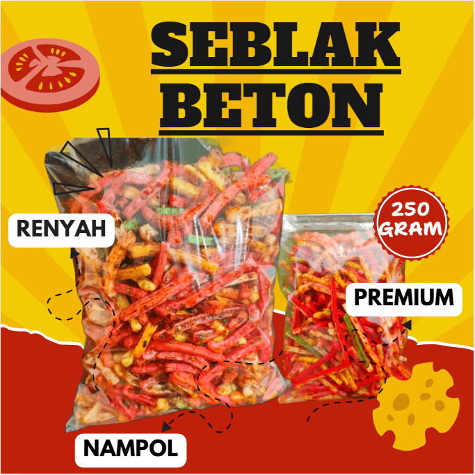 

kerupuk jaat jadul/beton pedas Seblak kering AS beton