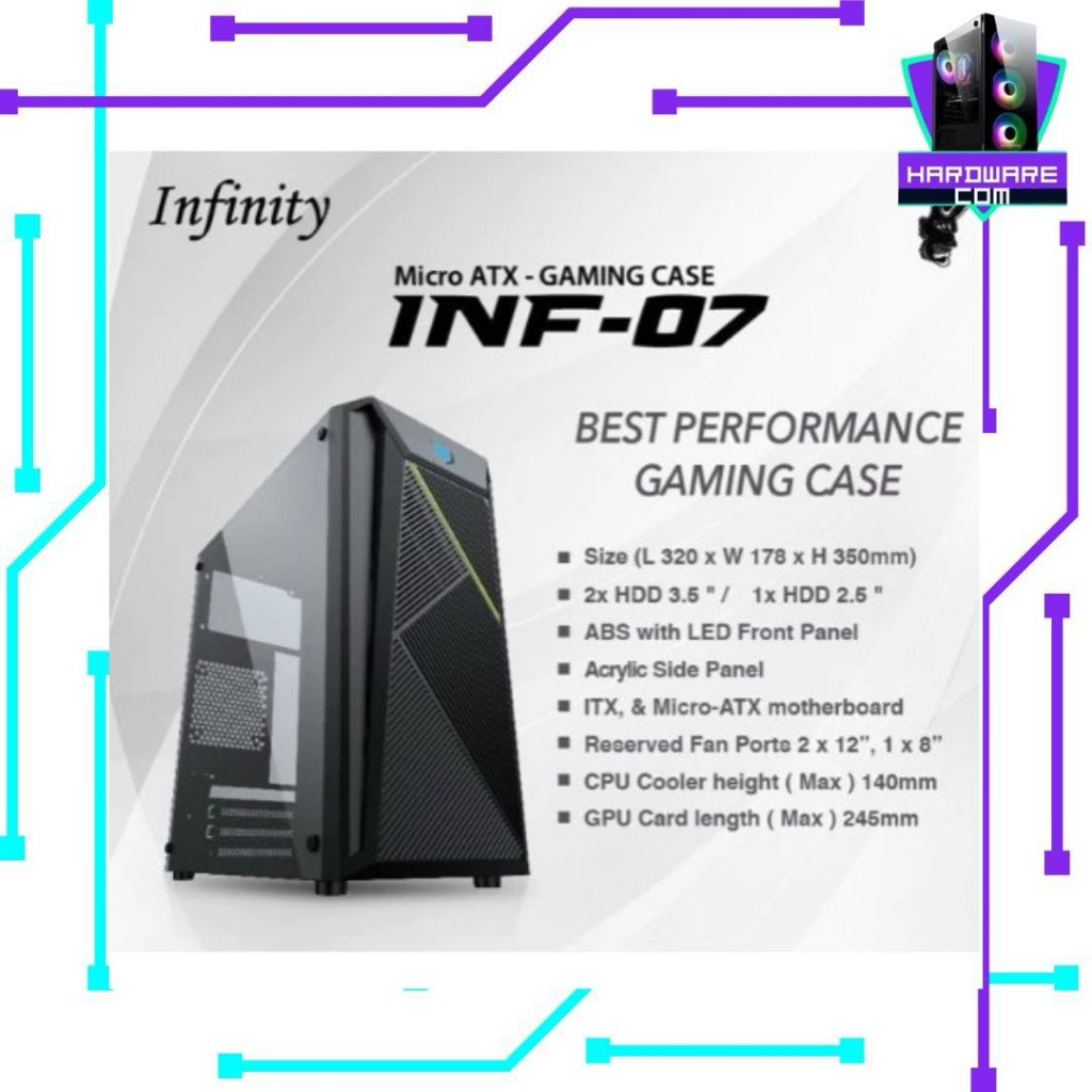 CASING INFINITY INF 07 CASING GAMING INFINITY F07 + PSU 250 WATT