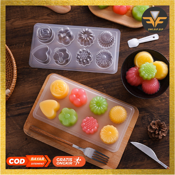 Cetakan Puding Jelly  Coklat Tart Agar Agar PP Food Grade Motif Tahan Panas / Cetakan Jelly Flora