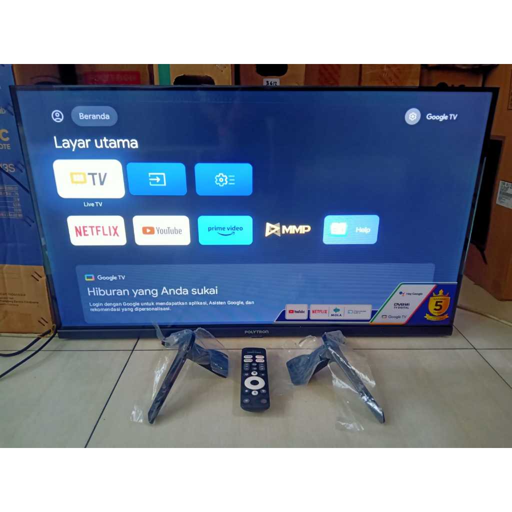 TV LED POLYTRON 32IN GOOGLE TV YOUTUBE WIFI KONDISI MUWLUS 95% SEPERTI BARU 4563
