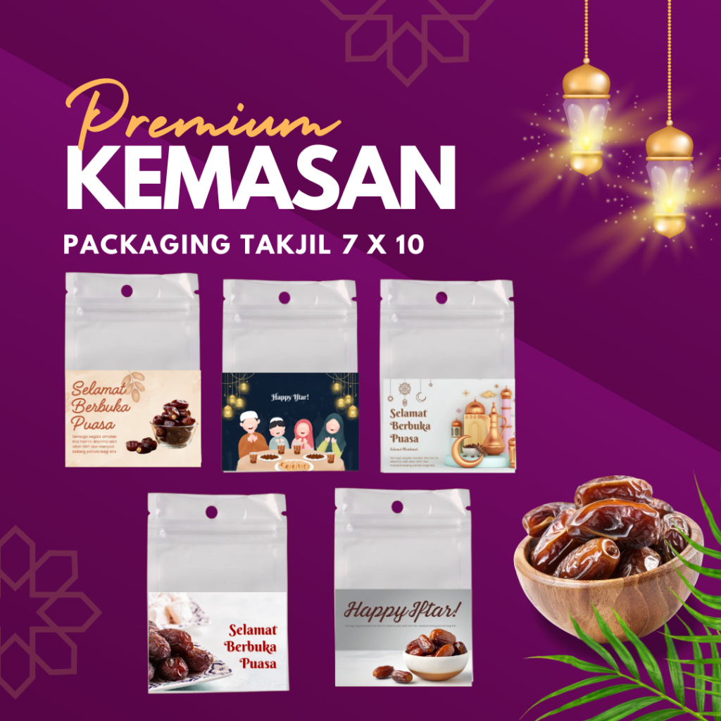 

PLASTIK KEMASAN KURMA (7X10cm) (6x10cm) - PACKING KURMA TAKJIL | OLEH-OLEH UMRAH HAJI