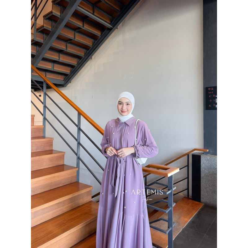 Artemis Fashion- OLIVA / NEW FREYA GAMIS PANJANG BAHAN CERUTY PLISKET