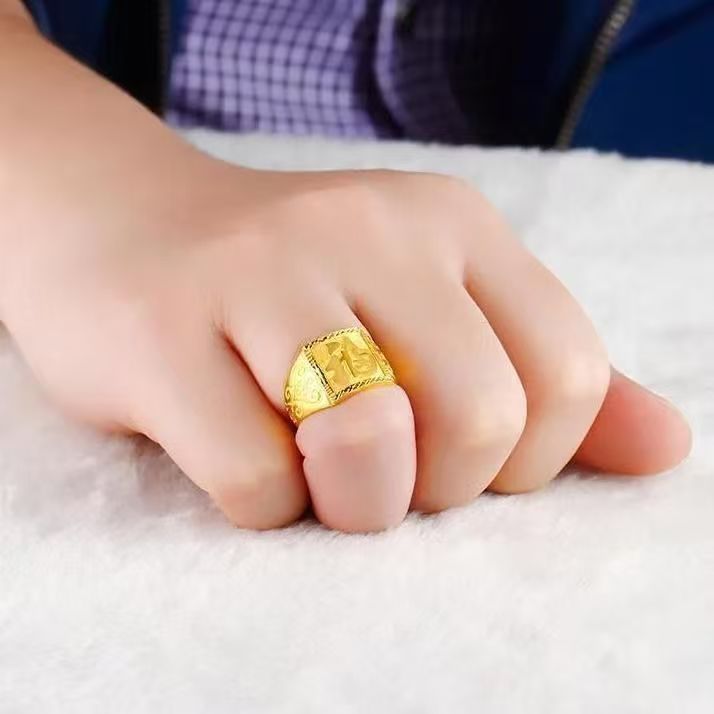 Cincin pria emas pasir Vietnam yang indah-MZJ18-1