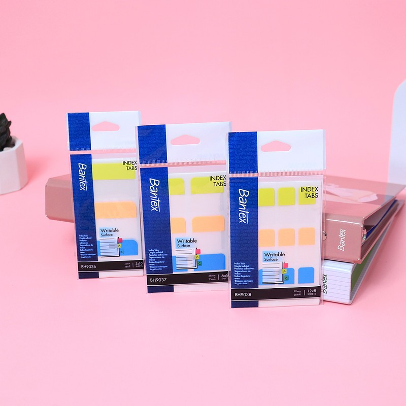 

[Stationery Home] Bantex Index Tab / Penanda Halaman Buku Mudah Ditulis Multi Warna BH90XX